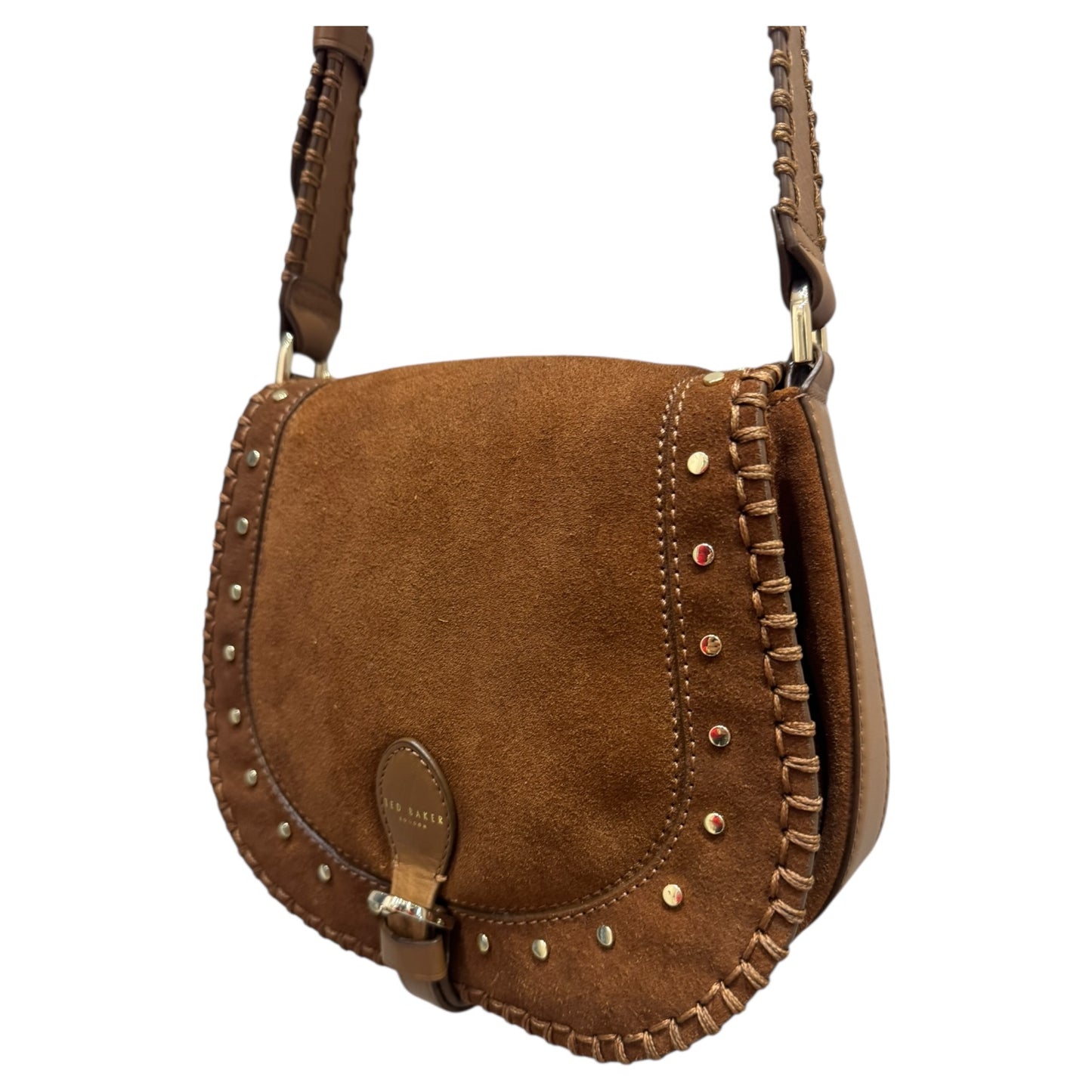 Ted Baker Kalrin Suede Studded Saddle Bag