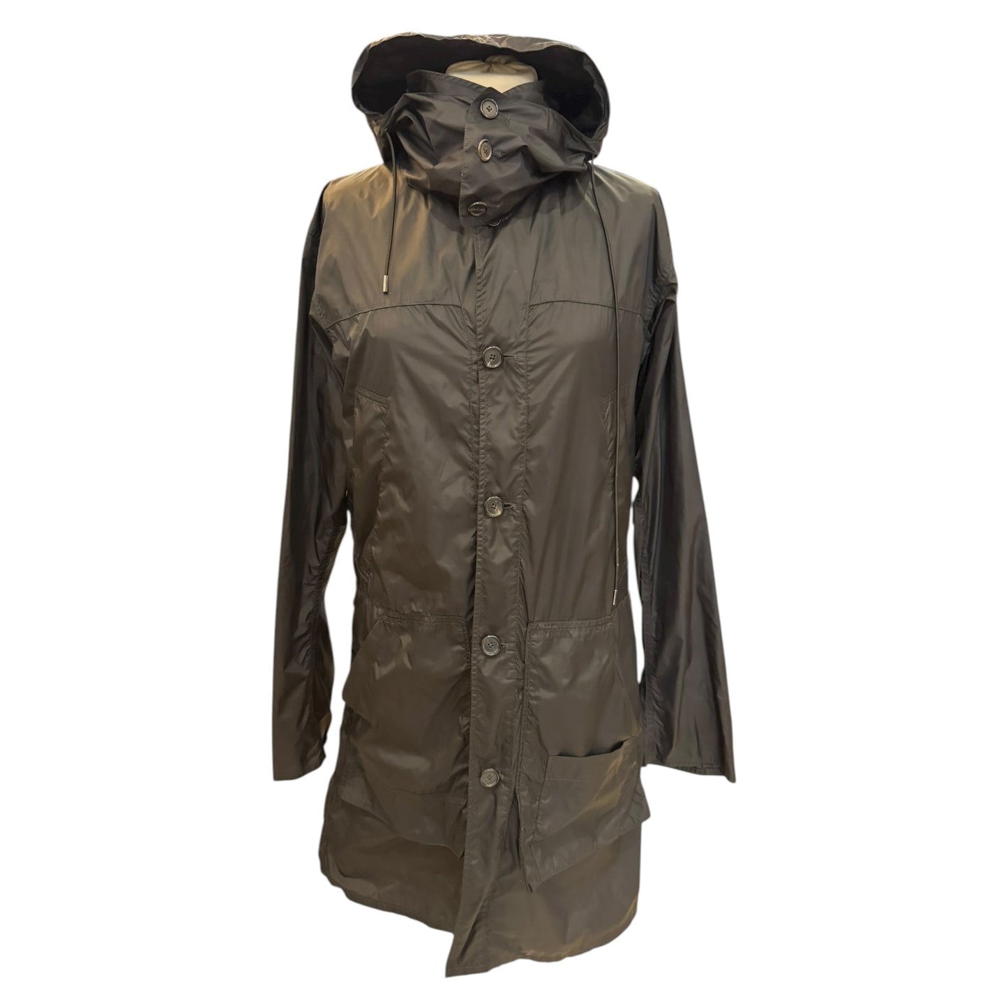 Jil Sander Black Hooded Wind Breaker Coat - 10