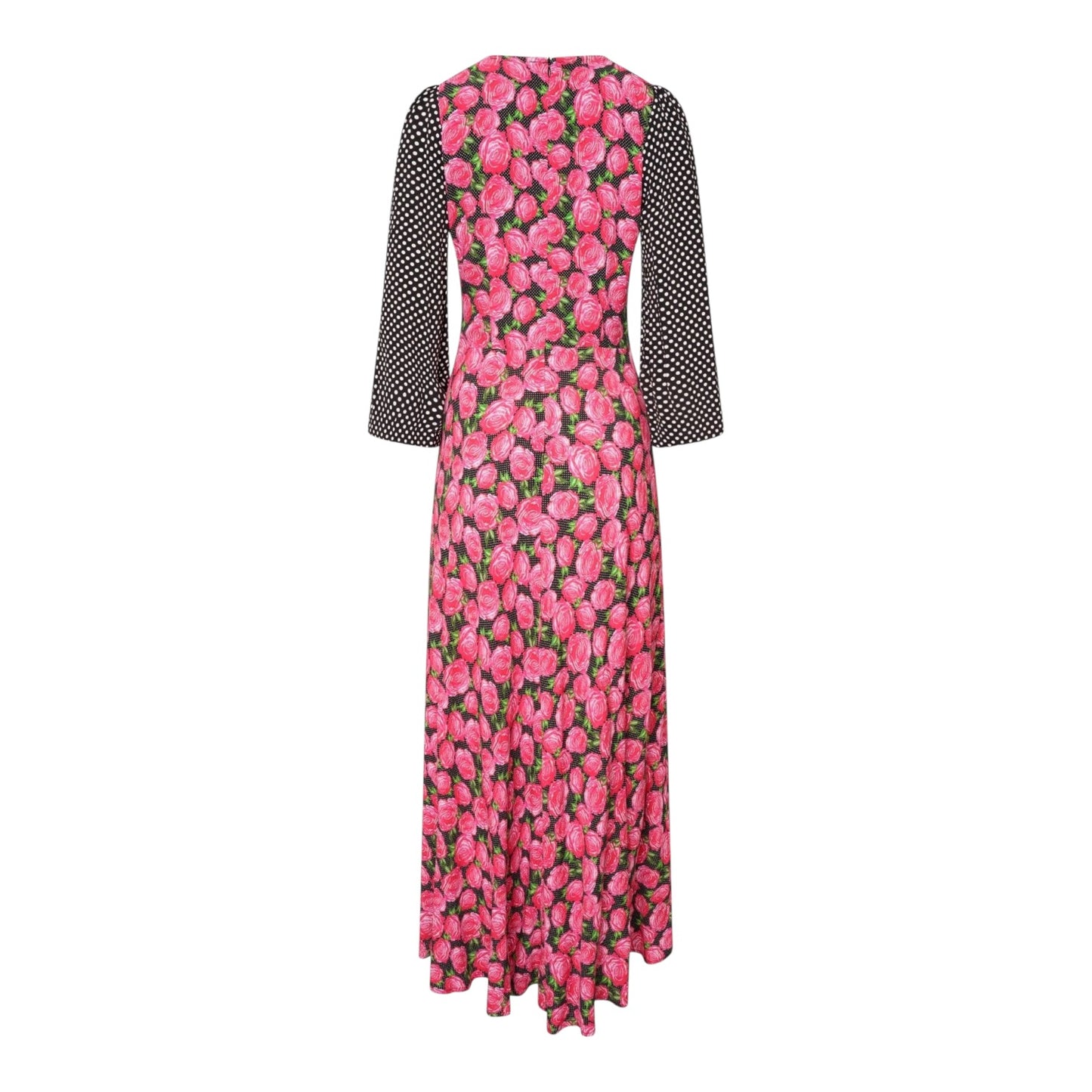 Coco Fennell Black Polkadot and Rose Keyhole Maxi Dress - 14