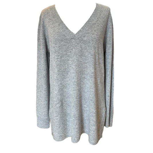 Max Mara Grey Cashmere V Neck Sweater - 12