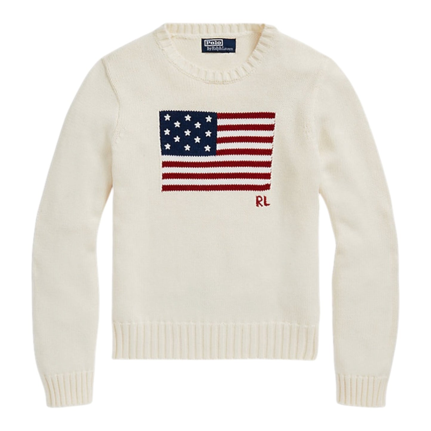 Ralph Lauren The Iconic Flag Jumper in Cream - 12/14