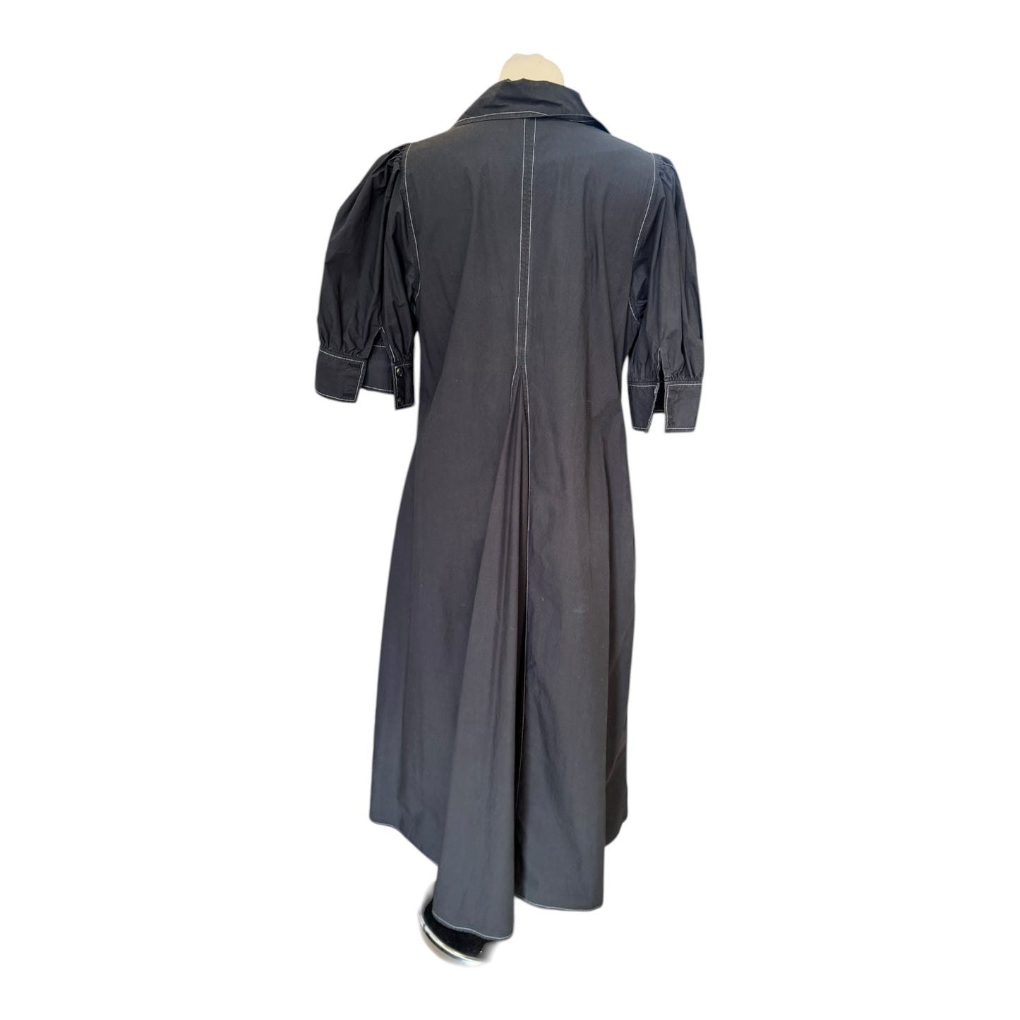 Ganni Black Collared Dress - 12