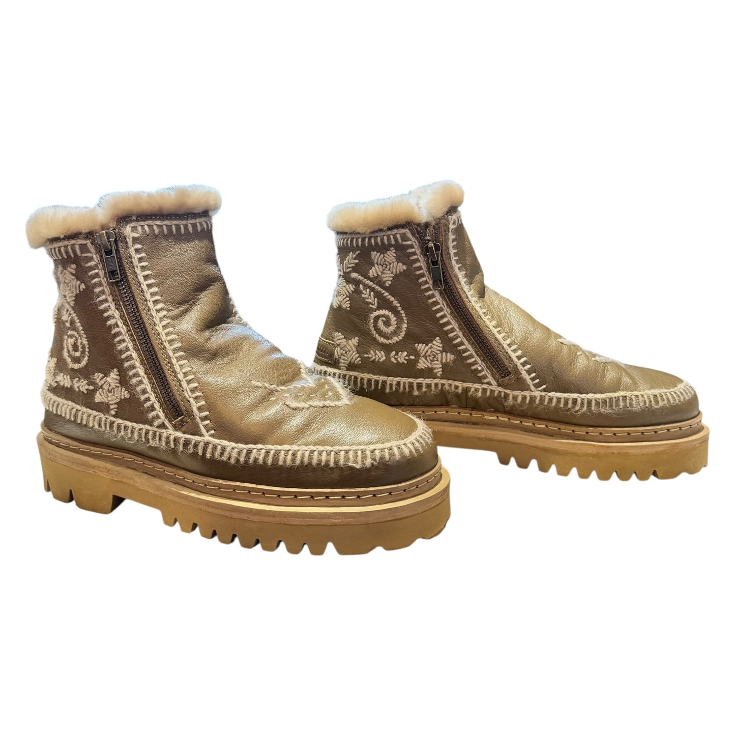 Setsu 3.0. Paisley Ankle Boot Leather Wheat - 39/6