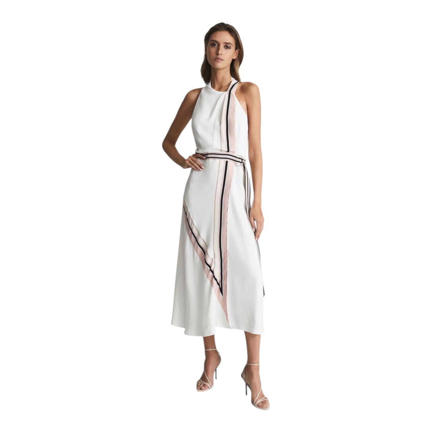 Reiss Iris Striped Halter Midi Dress - 4/6