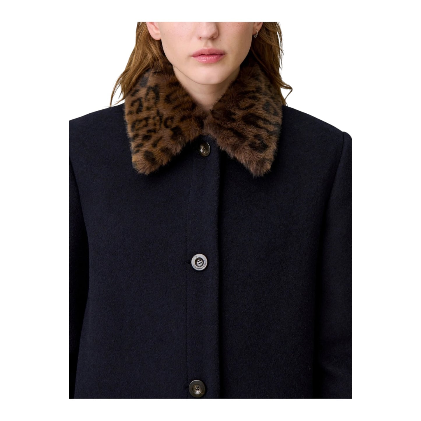 Claudie Pierlot Long Leopard Collar Wool Blend Coat - 10