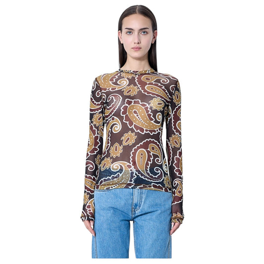 JW Anderson Underpinning Brown Paisley Mesh Top - 10