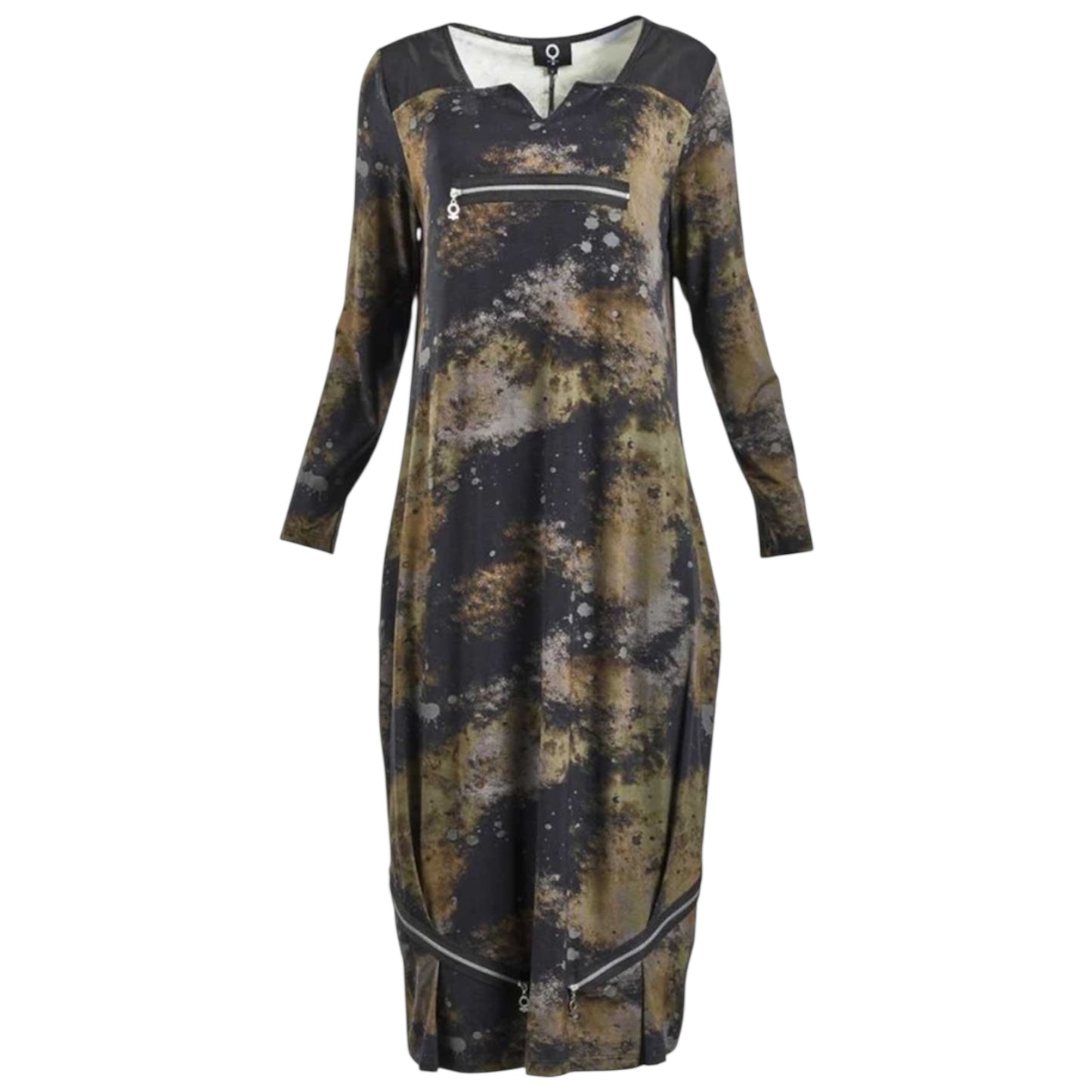 My Soul Khaki and Black Dress with Snood - 12