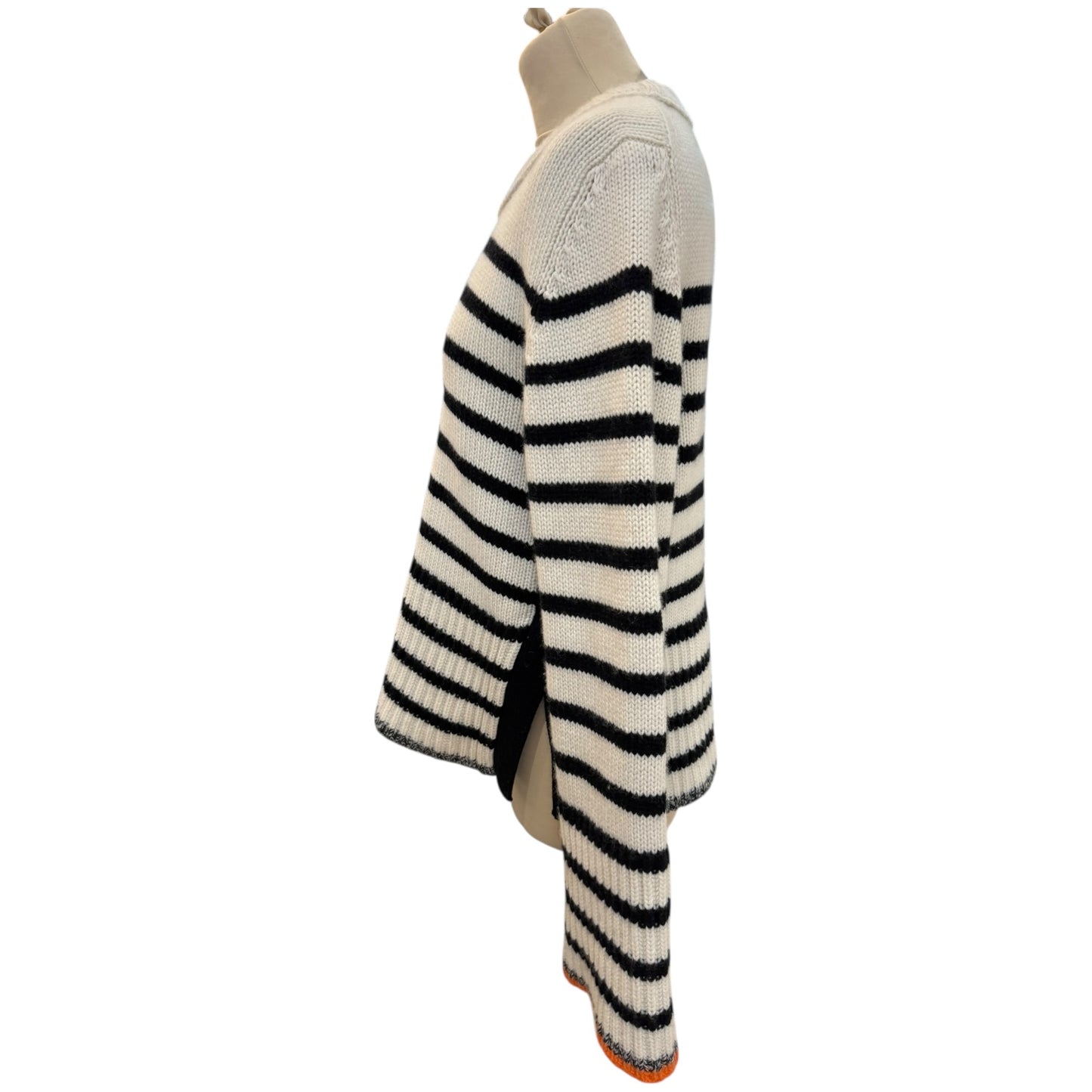 Me + Em Merino Wool and Cashmere Stripe Jumper - 10