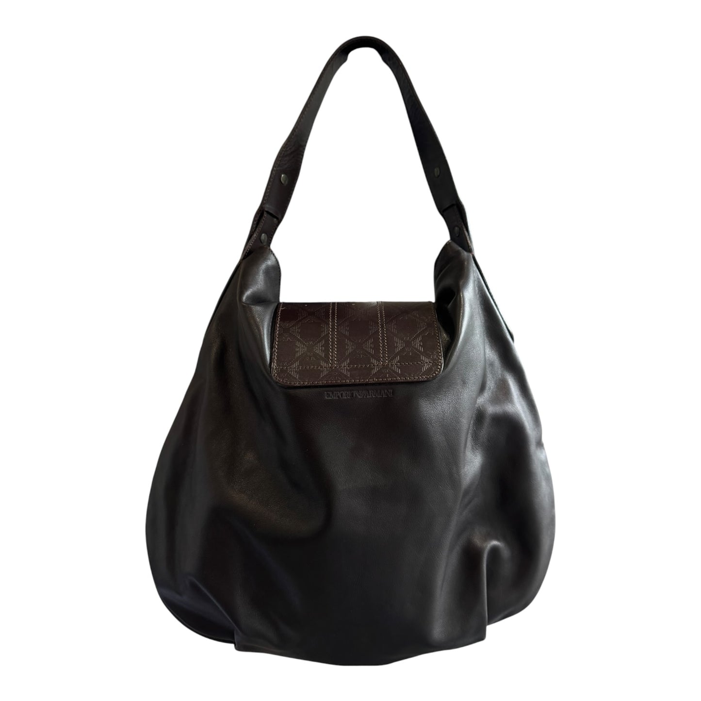 Emporio Armani Brown Leather Hobo Bag