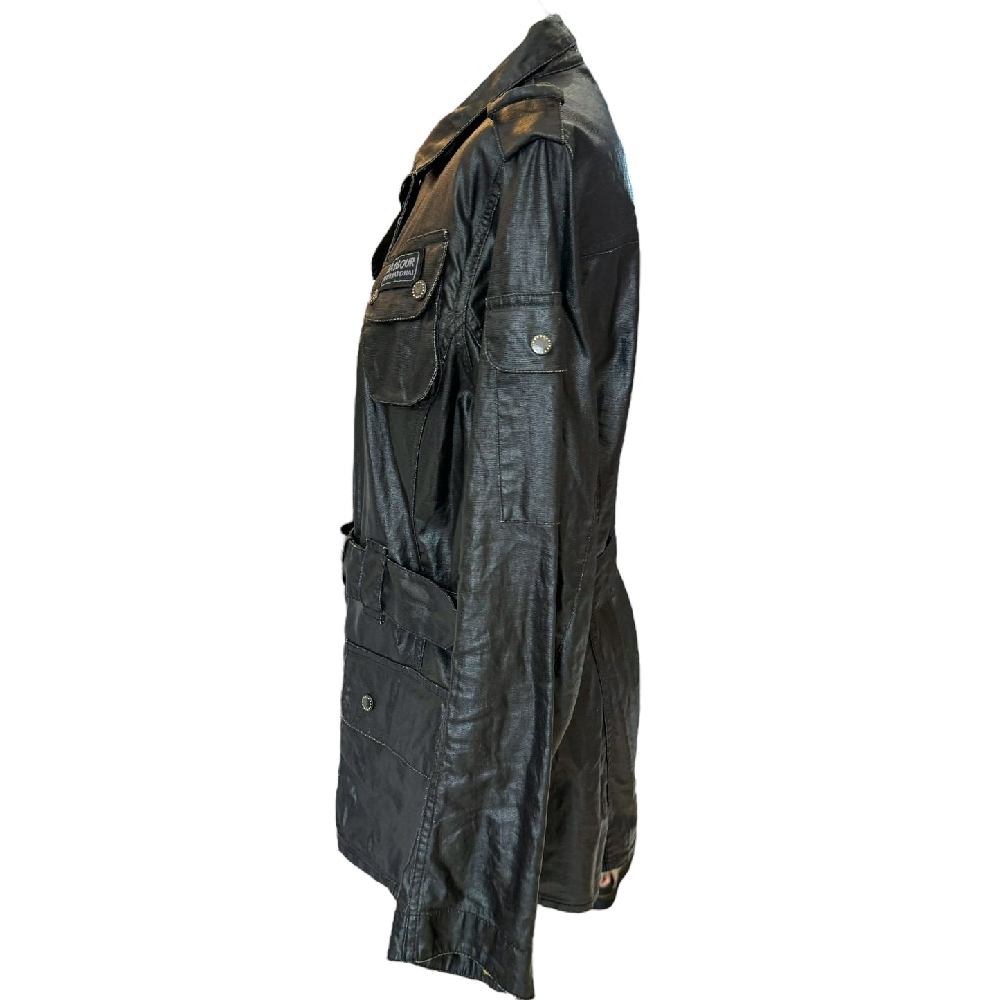 Barbour Black Waxed Jacket - 16