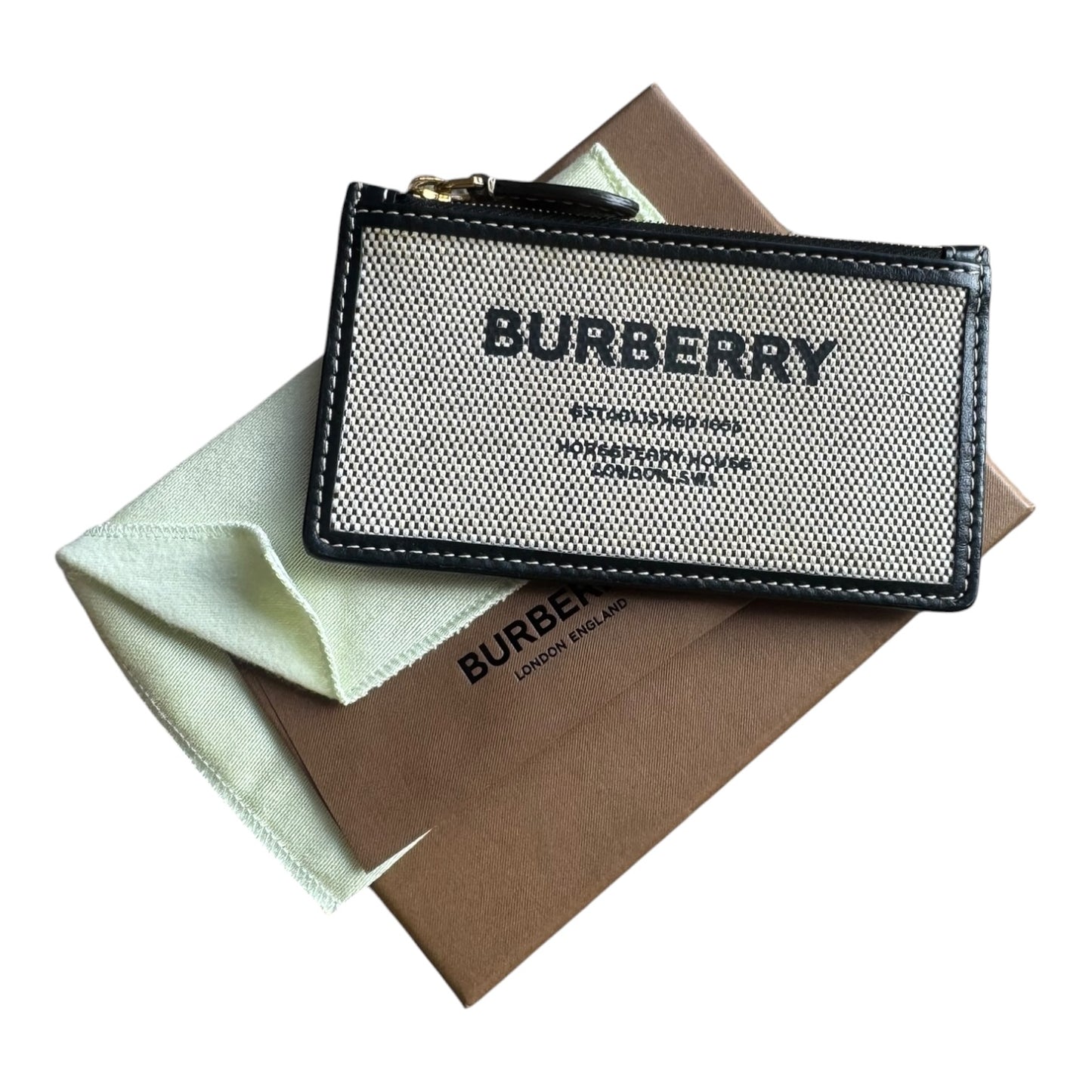 Burberry Somerset Canvas and Leather Card Holder