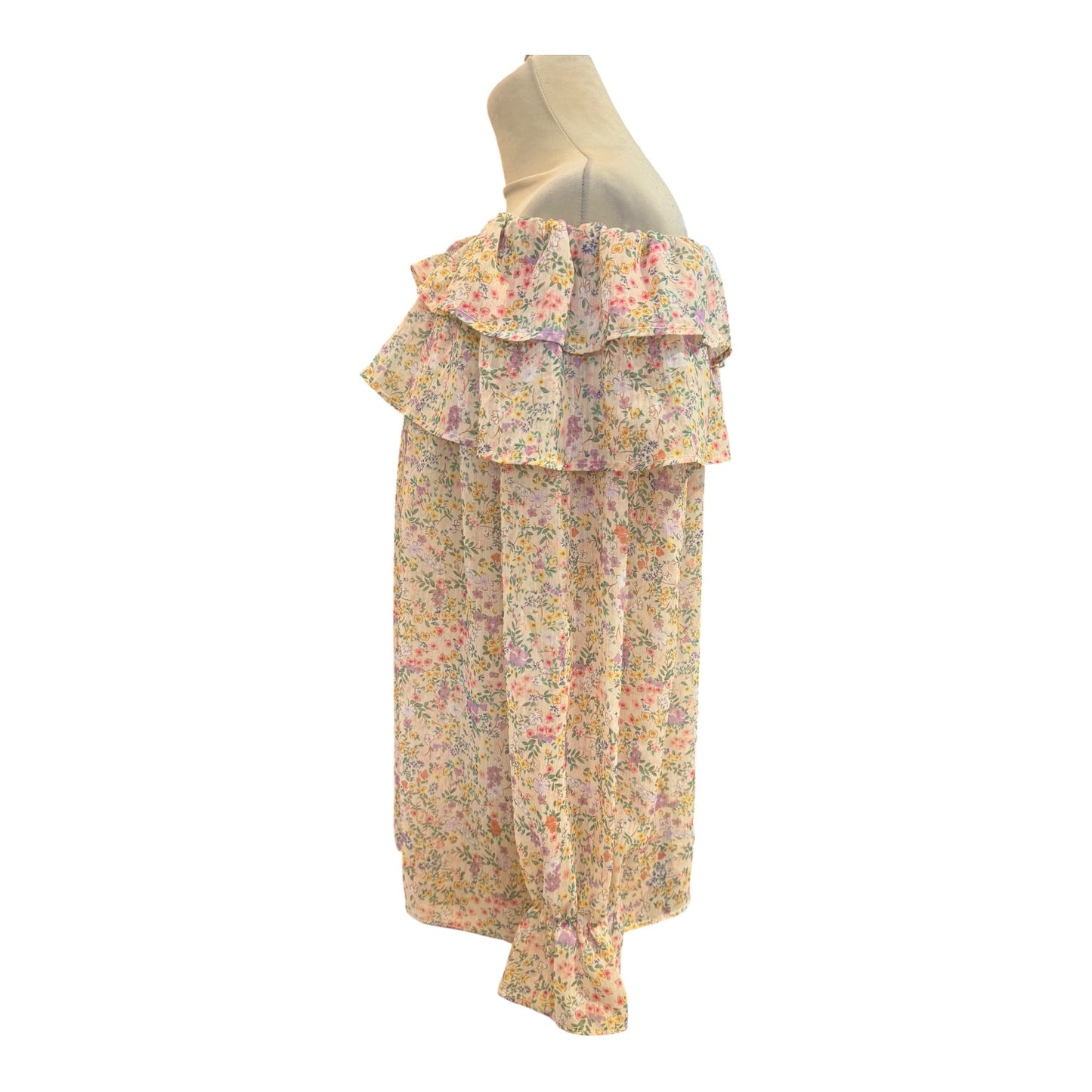 In April 1986 Floral Chiffon Top - 14