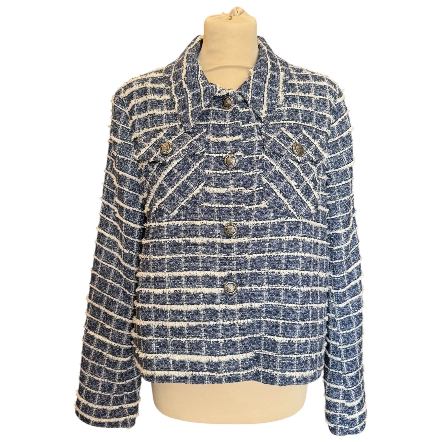 Lene Sand Copenhagen Blue Tweed Jacket - 12/14