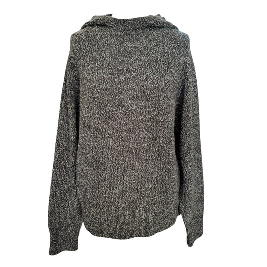 Joseph Black Marl Merino Wool Hoodie - 12