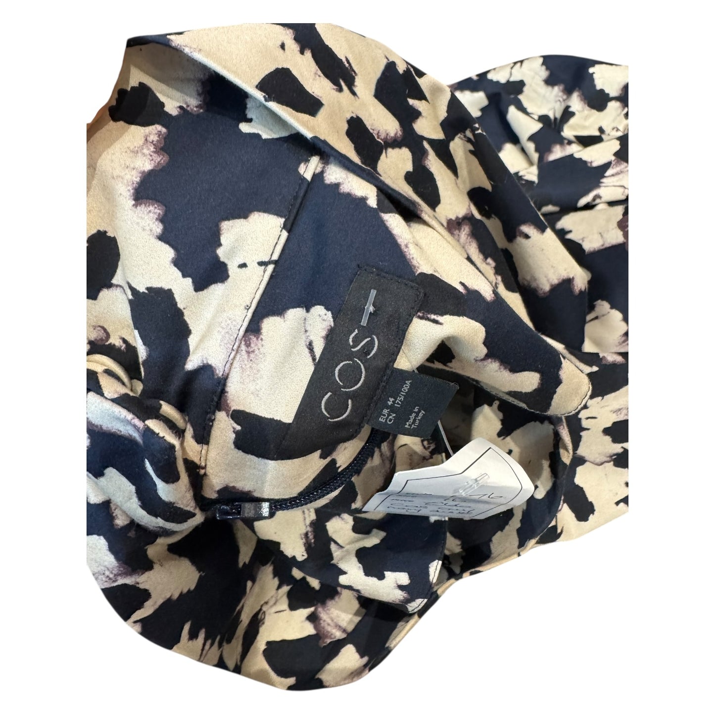 COS Navy Floral Stand Up Collar Dress - 16