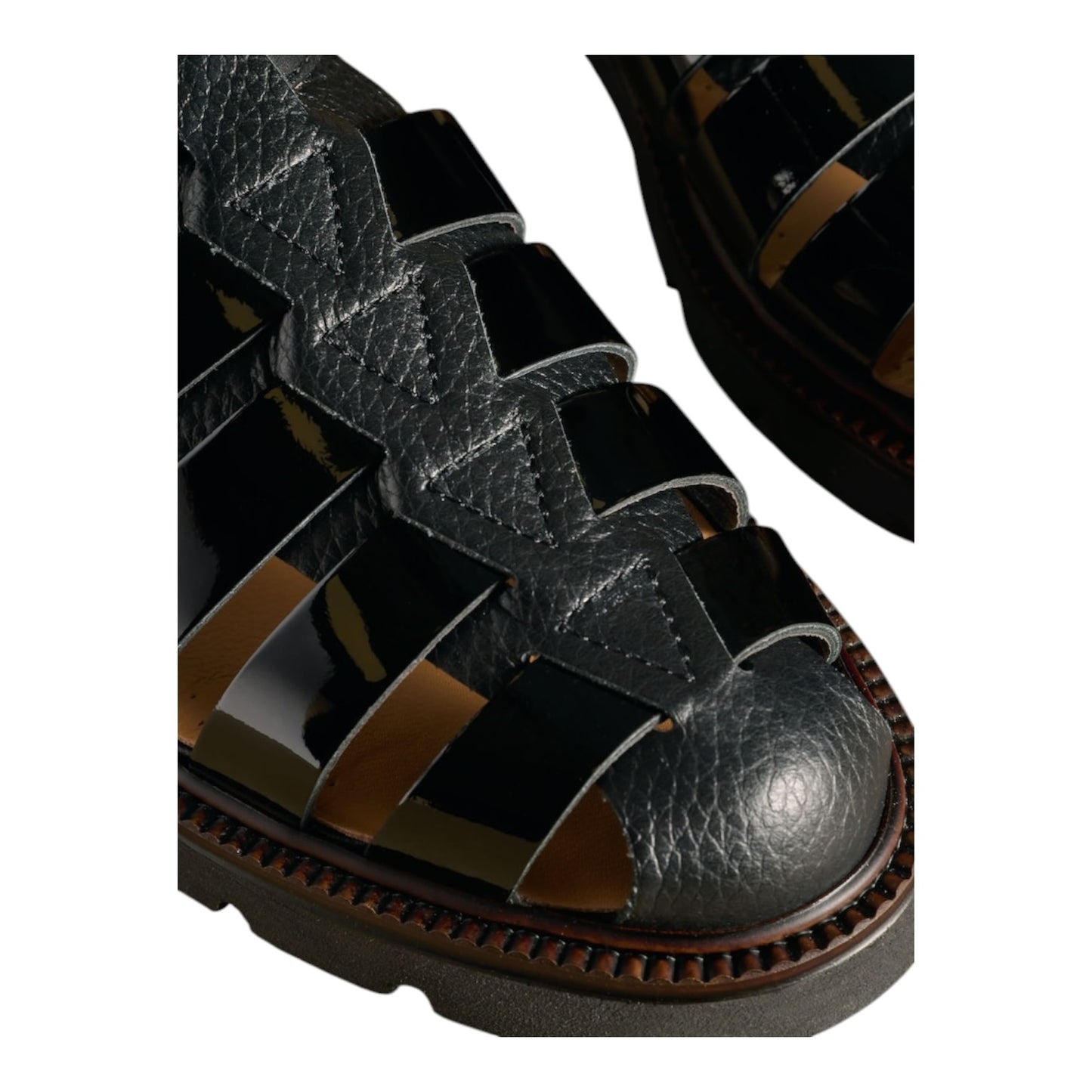 Russell & Bromley Black Sorrento Chunky Fisherman Sandals - 37/4 - NEW
