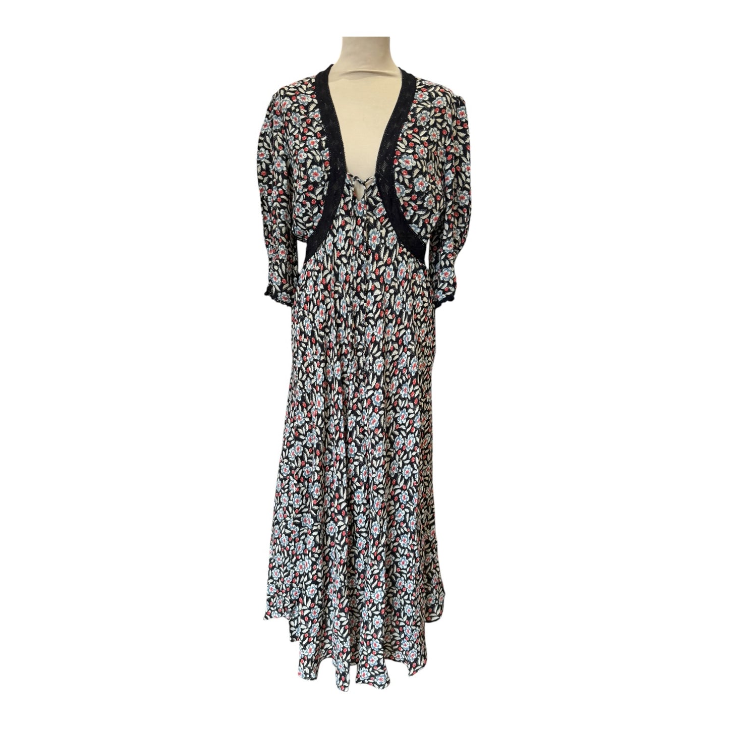 Rixo Amina Floral Crêpe Midi Dress - 14