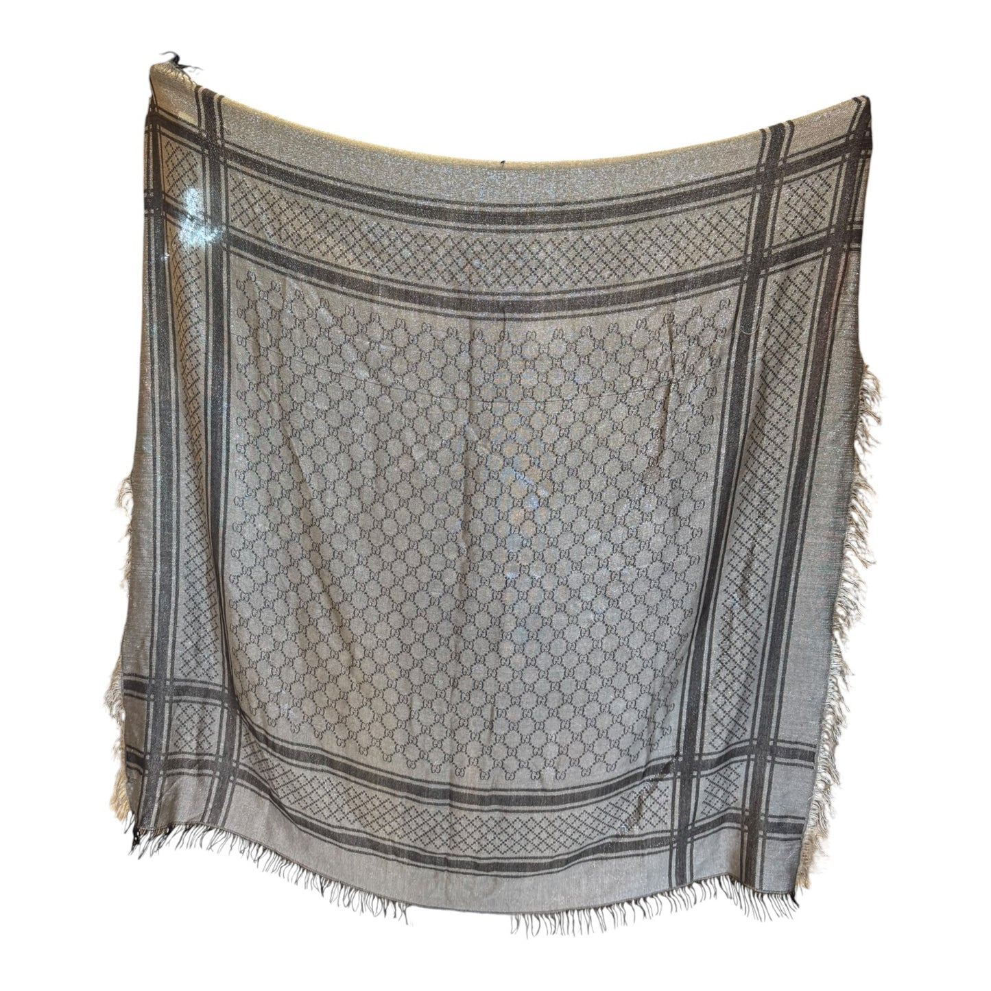 Gucci GG Wool and Metallic Monogram Scarf