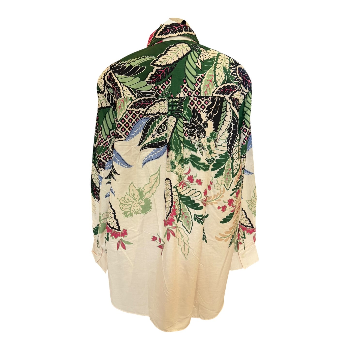 Caliban Botanical Print Cotton Shirt - 12/14 - NEW