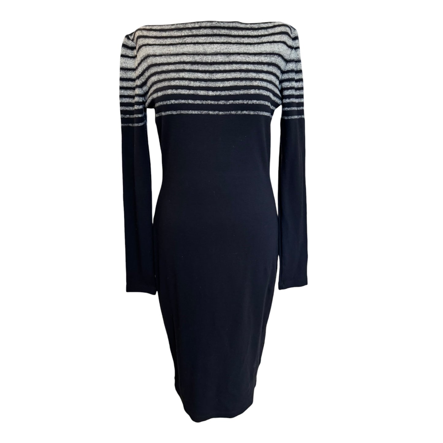 Isabel de Pedro Black and Grey Stripe Dress - 10/12