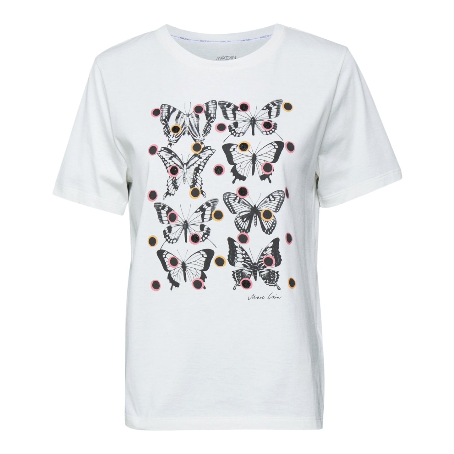 Marc Cain White Butterfly Print T Shirt - 12