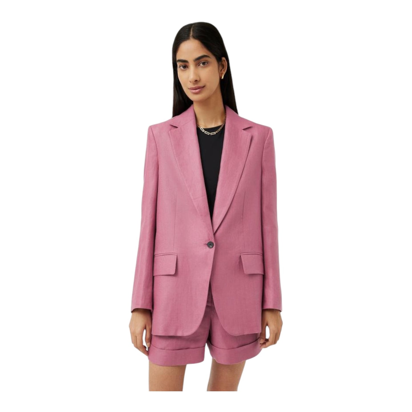 Jigsaw Pink Gibson Irish Linen Blazer - 12