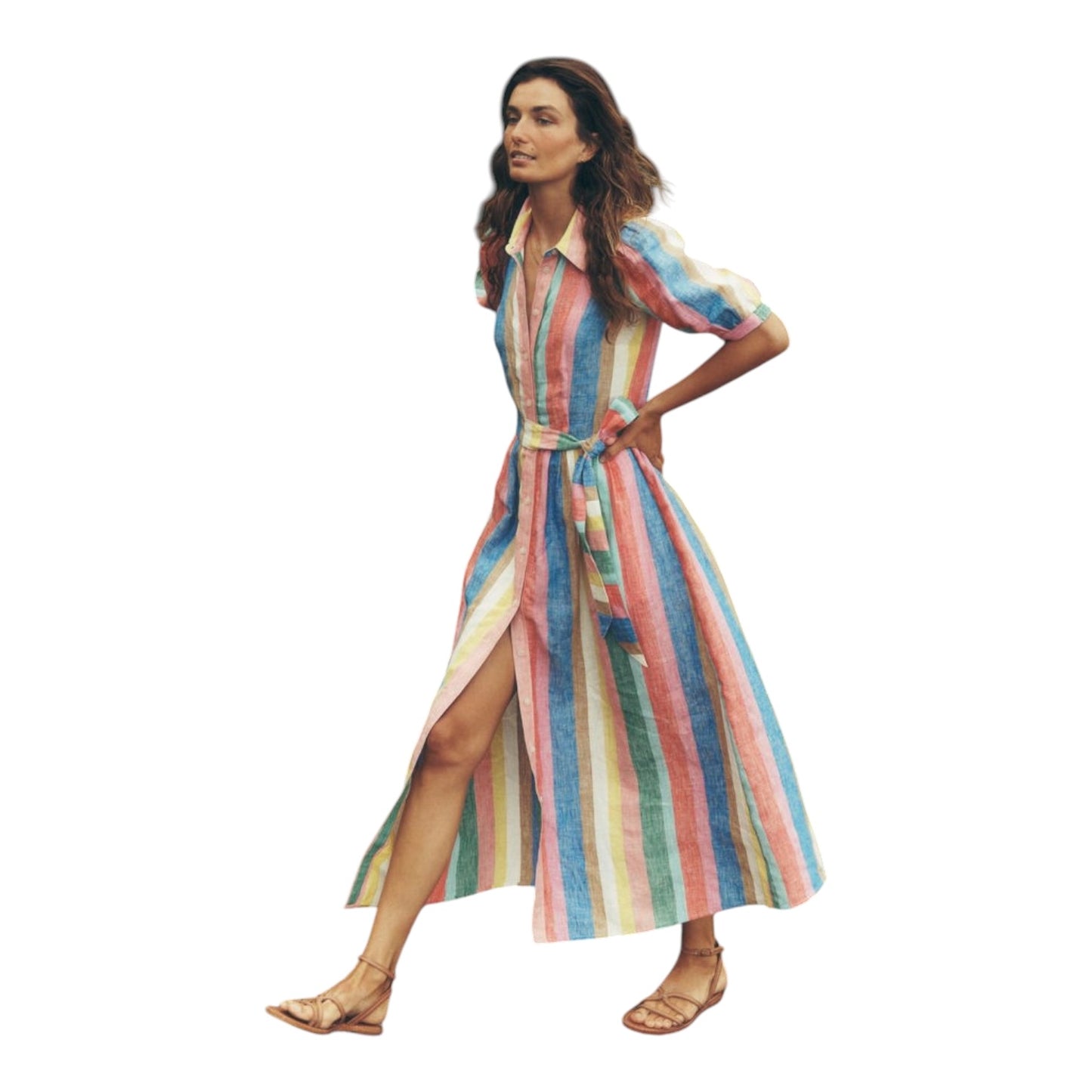 Boden Alexa Linen Maxi Shirt Dress - 10P