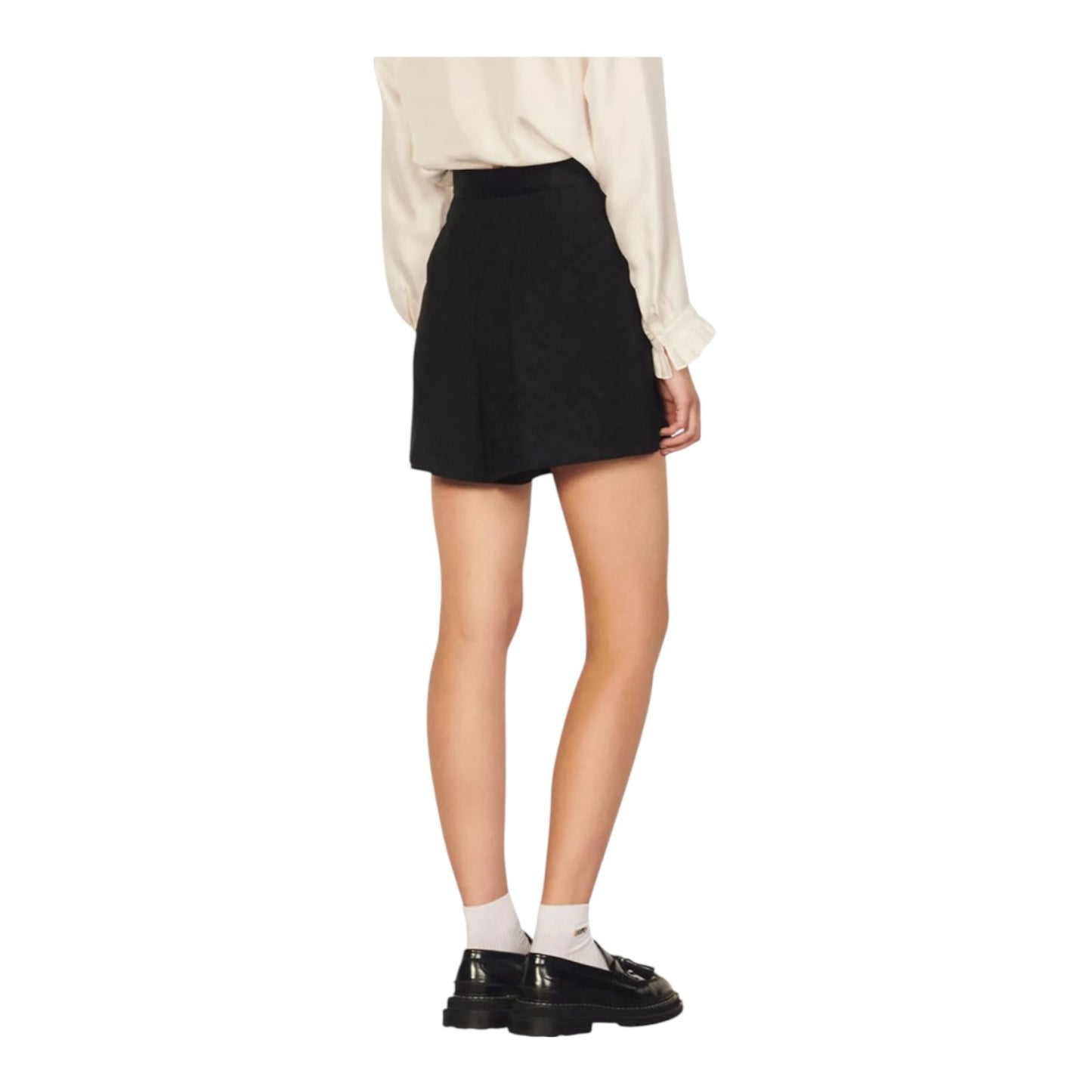 Sandro Hugo High Rise Woven Shorts - 10