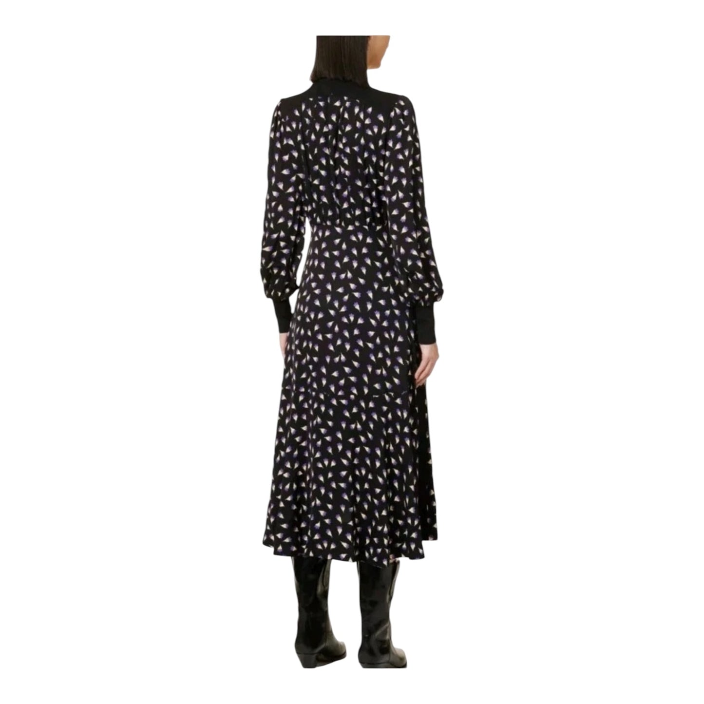 Me + Em Black and Purple Midi Dress - 14