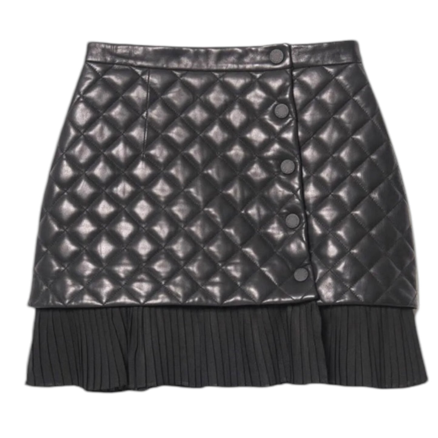 Sandro Quilted Leather Mini Skirt - 10 - NEW