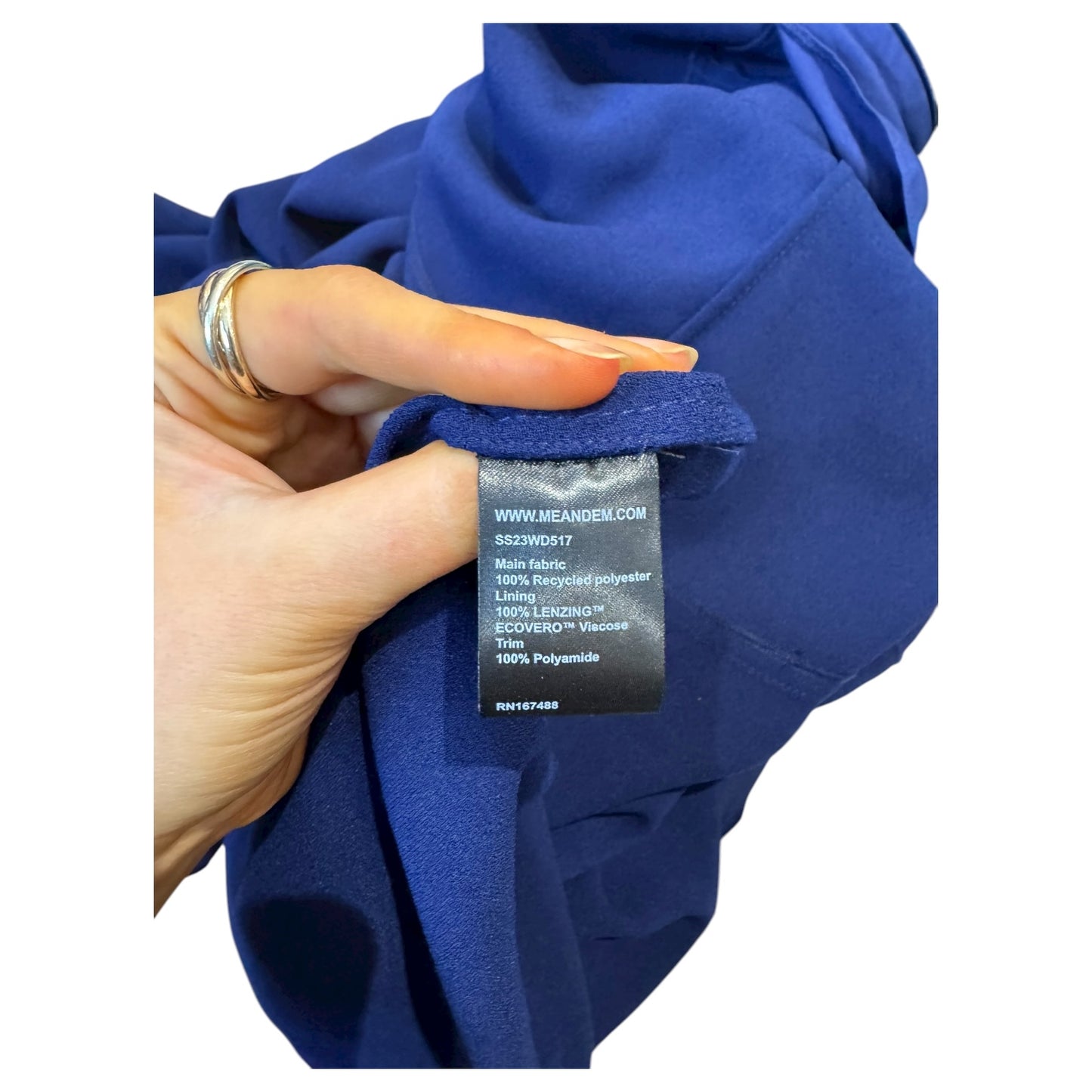 Me + Em Blue and Black Lace Trim Maxi Dress - 16