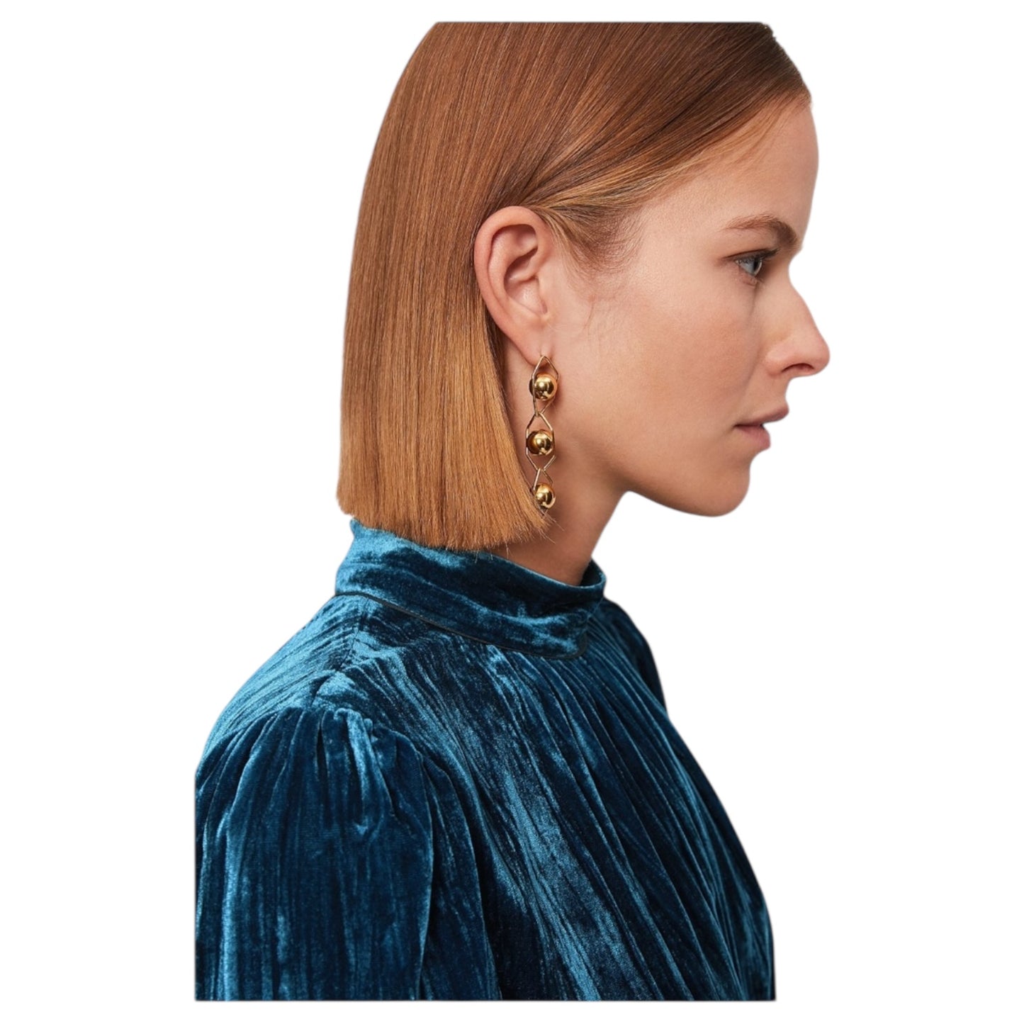 Jigsaw Blue Plisse Velvet Midi Dress - 10