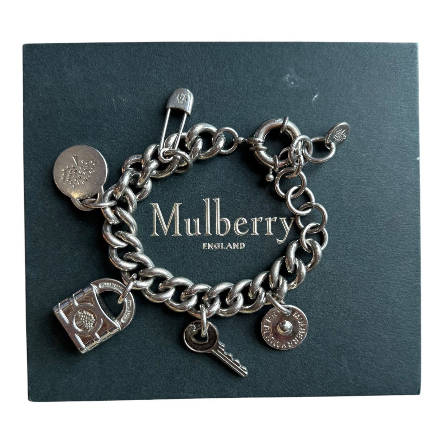 Vintage Mulberry Silver Charm Bracelet