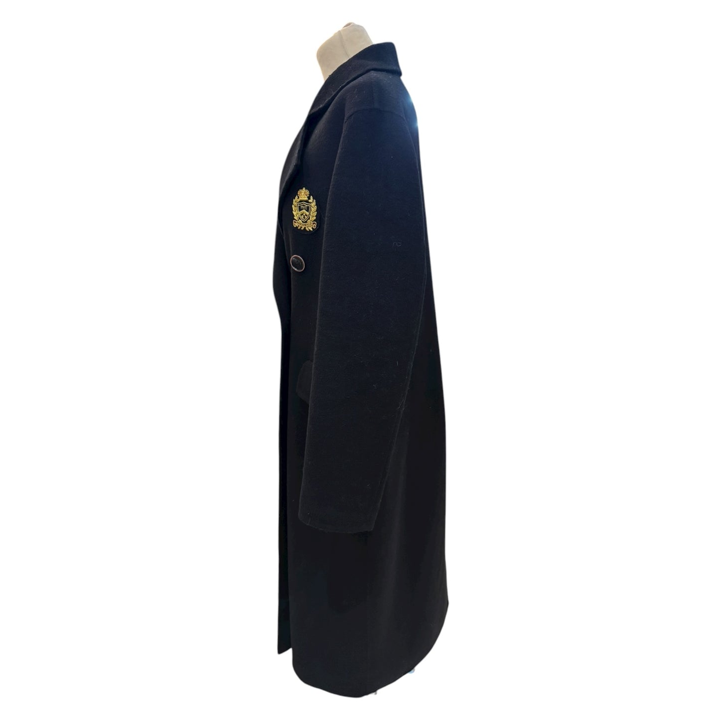 Five Black Wool Coat with Gold Badge - 12