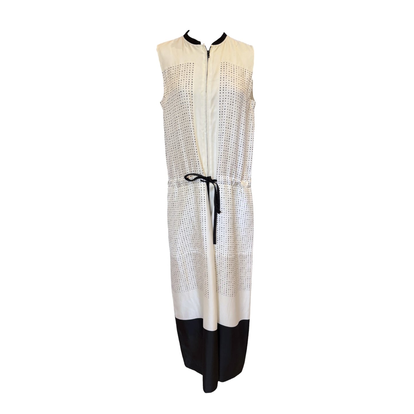 DKNY Cream and Black Silk Dress - 10