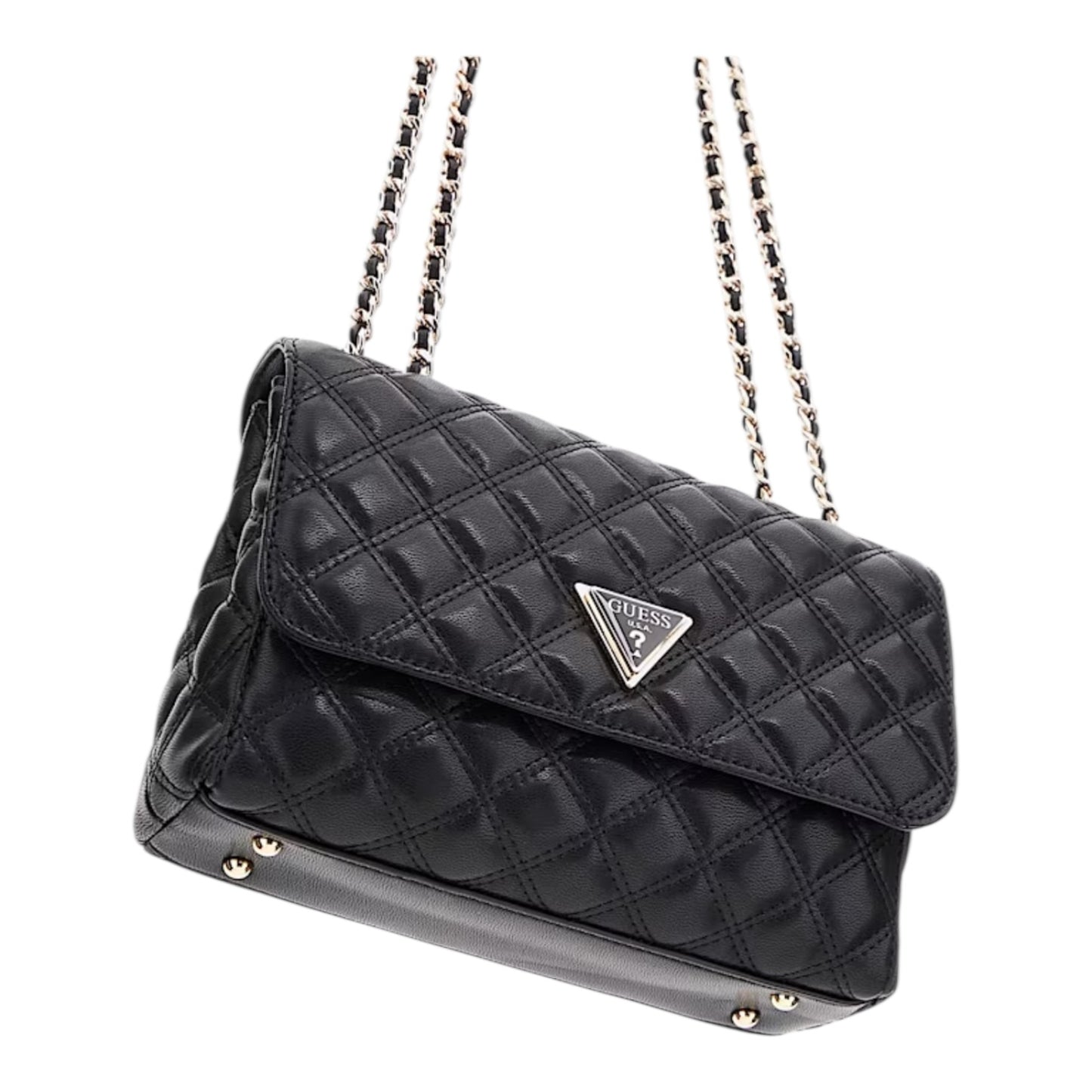 Guess Giully Quilted Black Crossbody Bag