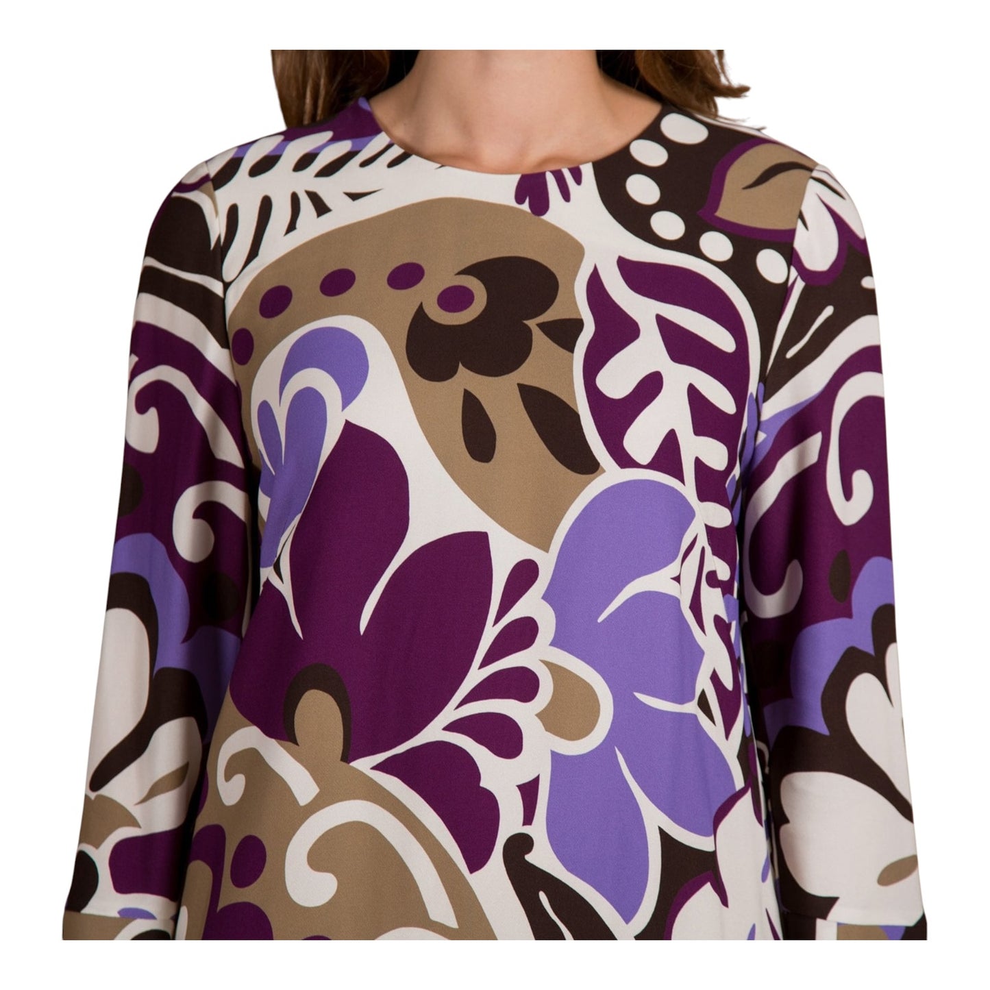 Luisa Cerano Purple Floral A Line Dress - 14