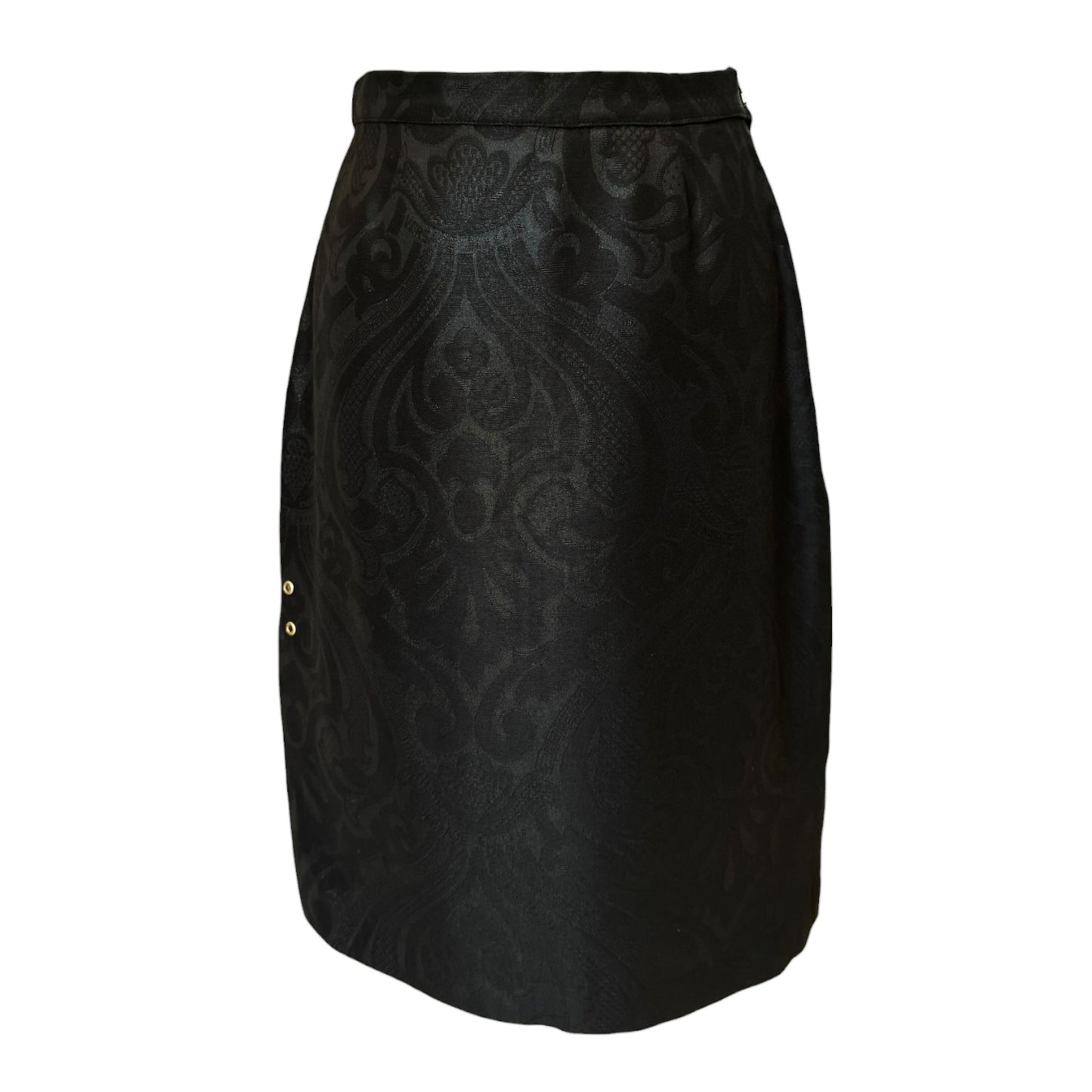 Versace Black Jacquard Pencil Skirt - 8/10