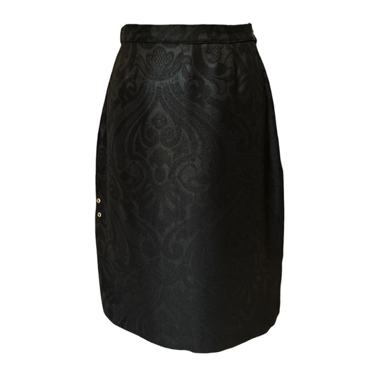 Versace Black Jacquard Pencil Skirt - 8/10