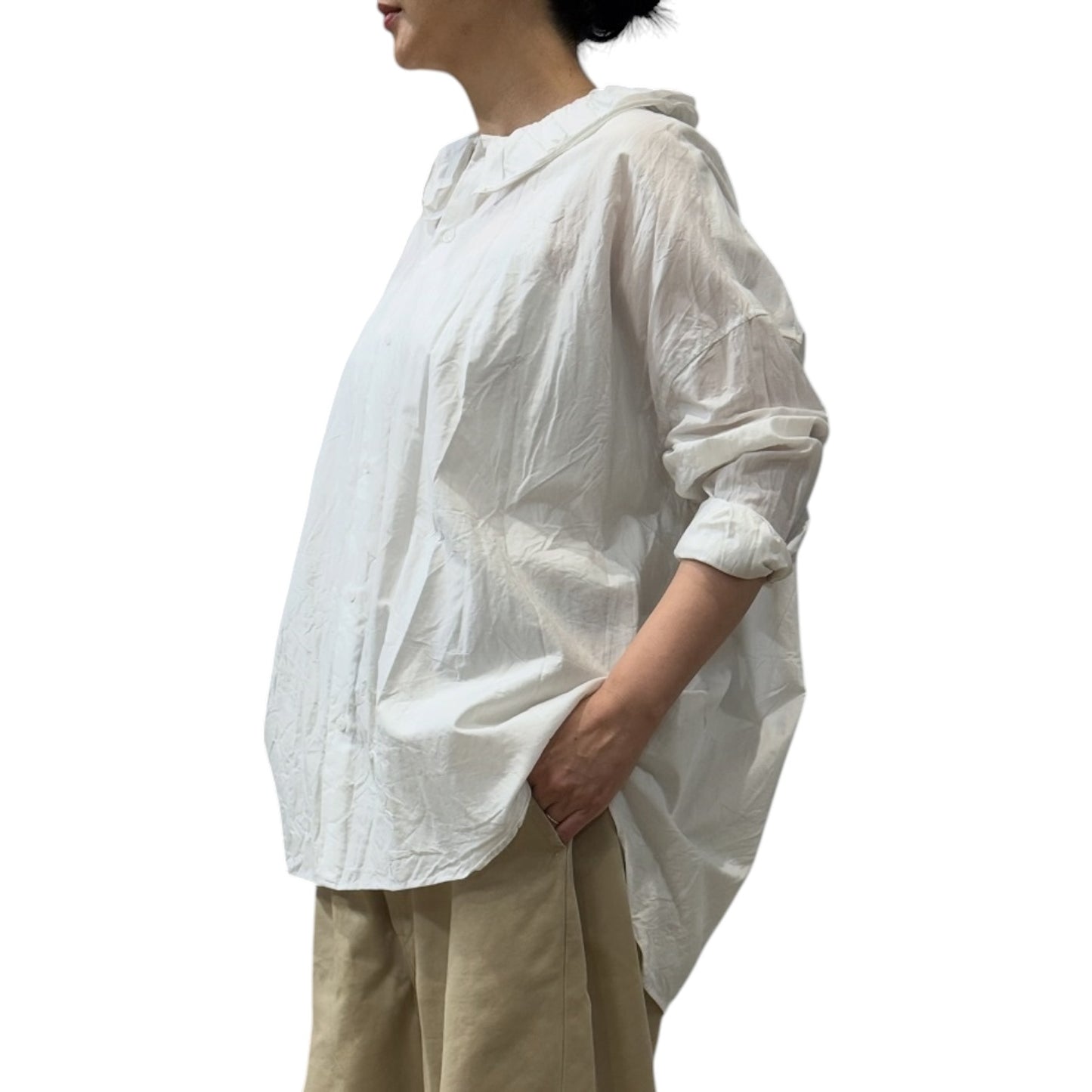 Toujours White Ruffle Collar Shirt - One Size