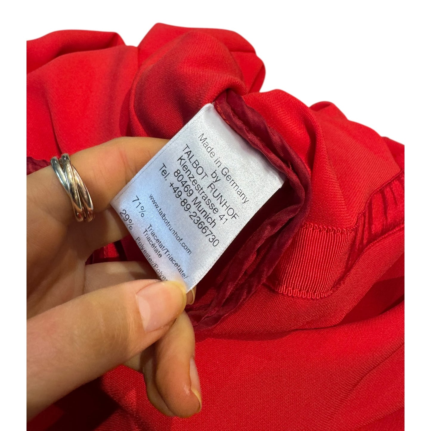 Talbot Runhof Red Wrap Effect Draped Crepe Gown - 16