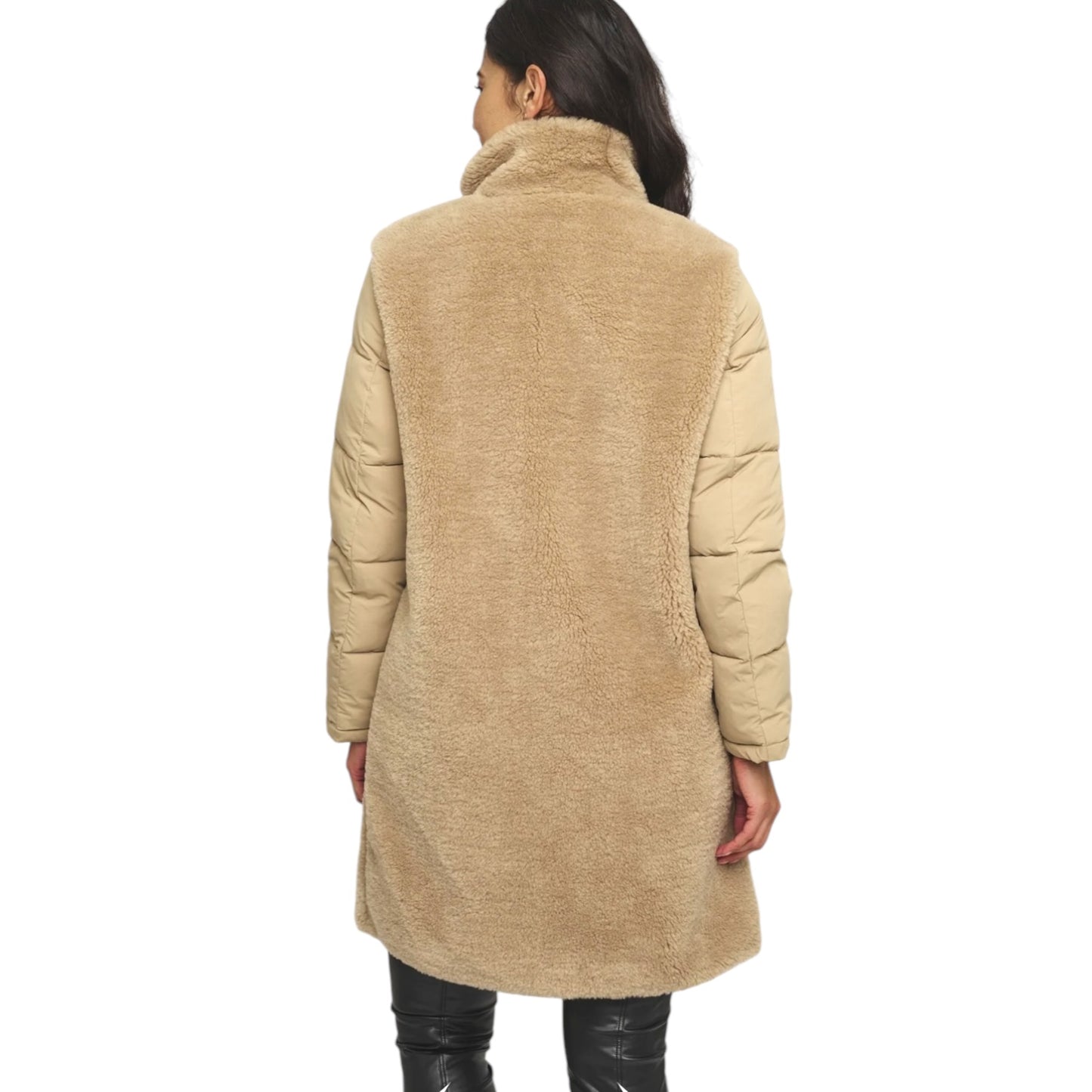 Rino and Pelle Camel Puffer Fleece Coat - 10