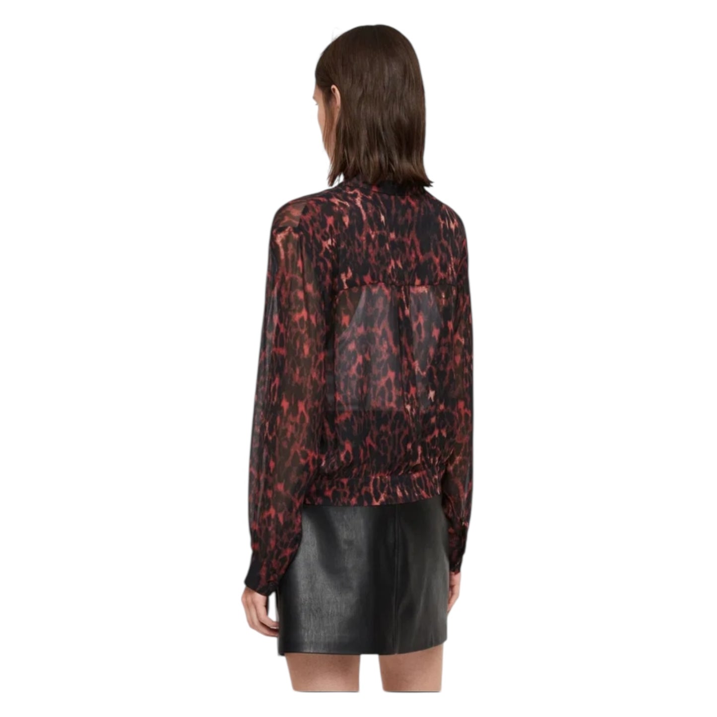 All Saints Adeliza Red and Black Shirt - 12