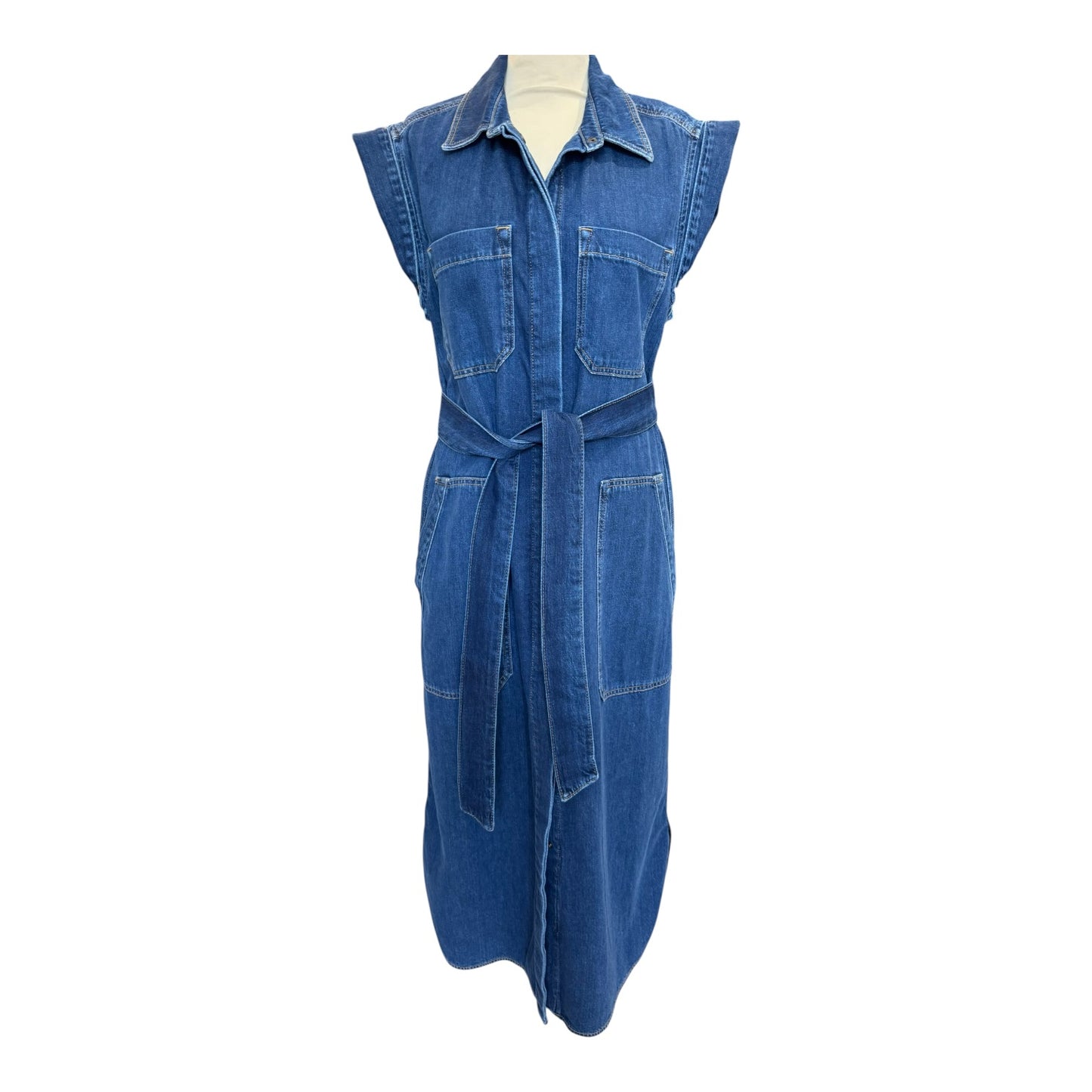 Me + Em Denim Utility Midi Dress with Belt  - 14