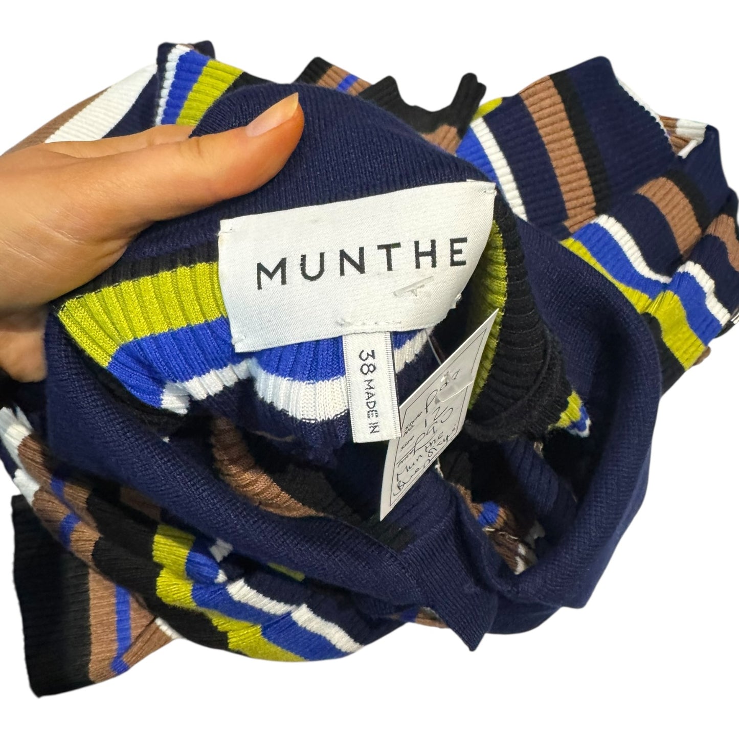 Munthe 'Dapper' Blue Knit Midi Dress - 12