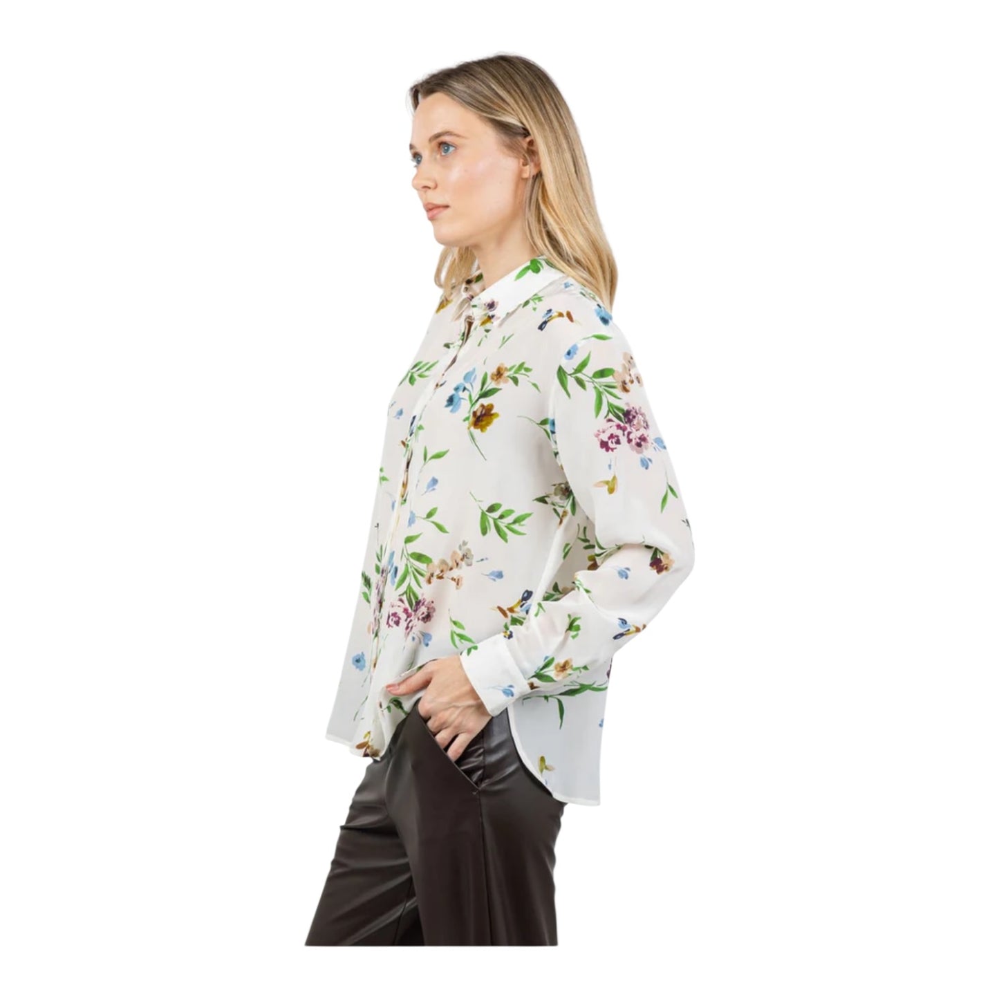 Marella Faretra Cream Floral Silk Blouse - 16