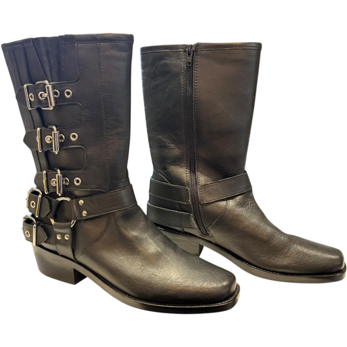 PS Poelman Black Modular Biker Boots - 40 / 7 - NEW