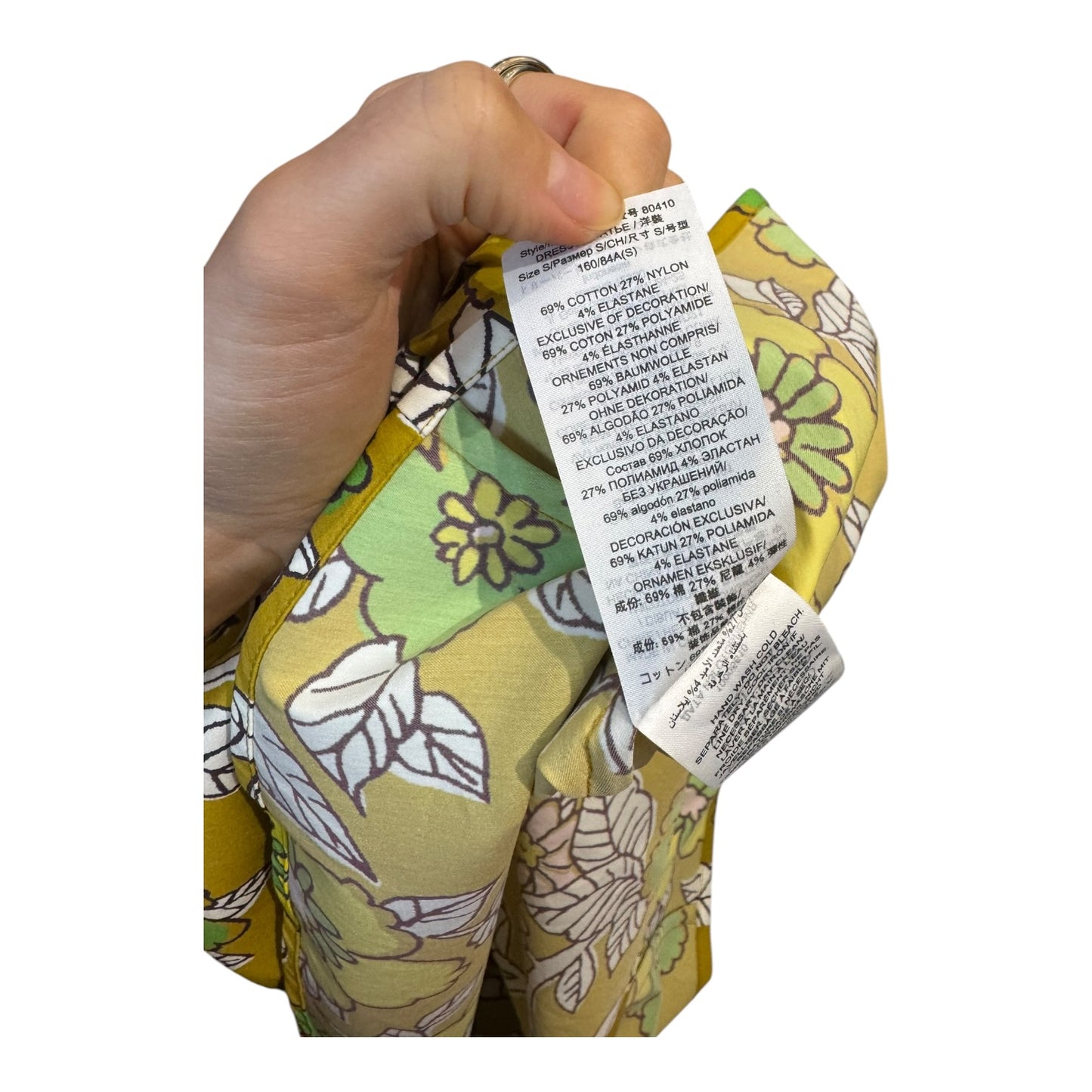 Tory Burch Mustard Floral Tie Dress - 10