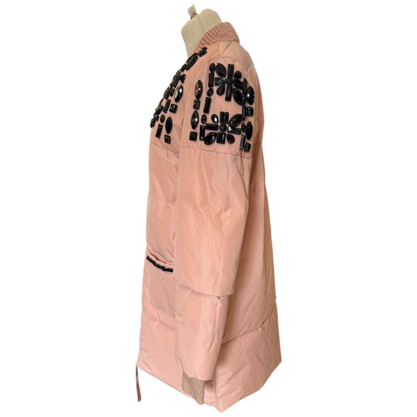 Twin Set Pink Embroidered Quilted Coat - 12
