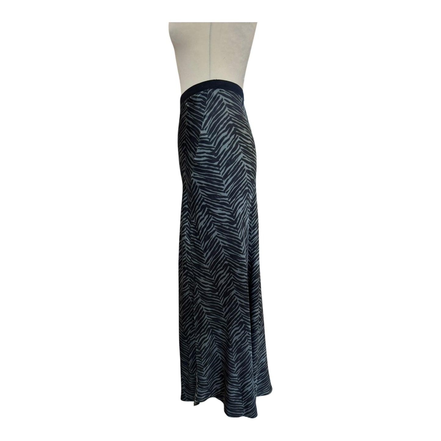 Anine Bing Dolly Silk Skirt in Willow Green Zebra - 12